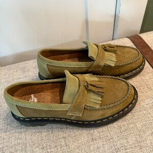 Dr. Martens Olive Green Suede Tassel Loafers